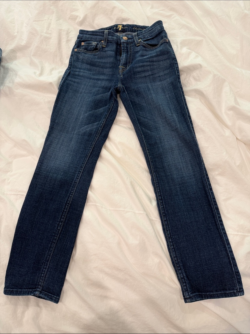 7 For All Mankind Dark Indigo Straight Leg Jeans